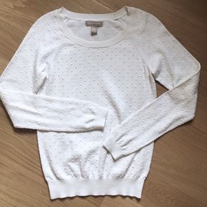 Banana Republic white cotton cashmere sweater
